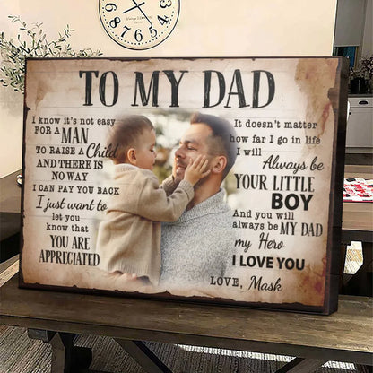Personalized Dad Canvas Print personalization view for Dad