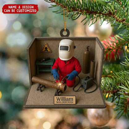 Welder Personalized Acrylic Ornament - Custom Name Gift for Welder