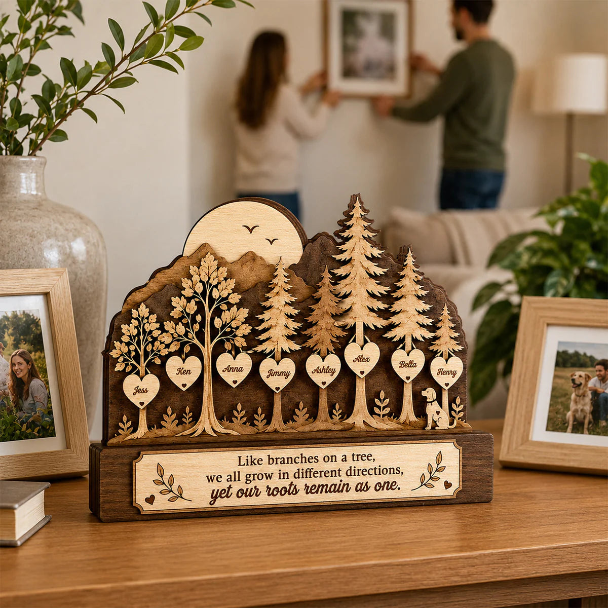 Custom Family Tree Wooden Plaque for Family with personalized design details for meaningful gifting image 6