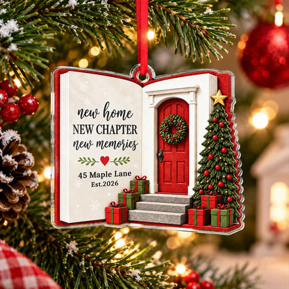 New Home New Chapter Christmas - Personalized Acrylic Ornament for New Homeowners