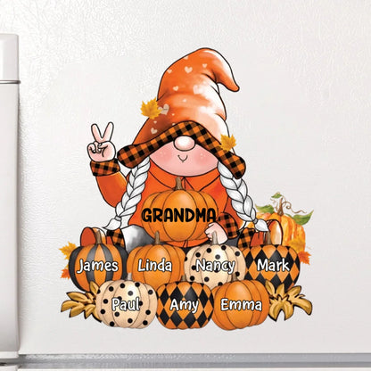 Nana's Pumpkins Personalized Fall Decal - Custom Grandkids Gnome Sticker for Grandma
