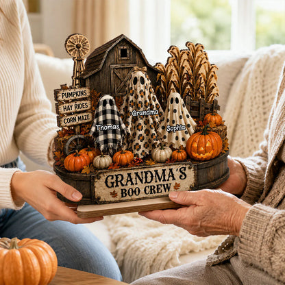 Plaque material and size view - Personalized Grandma Halloween Plaque