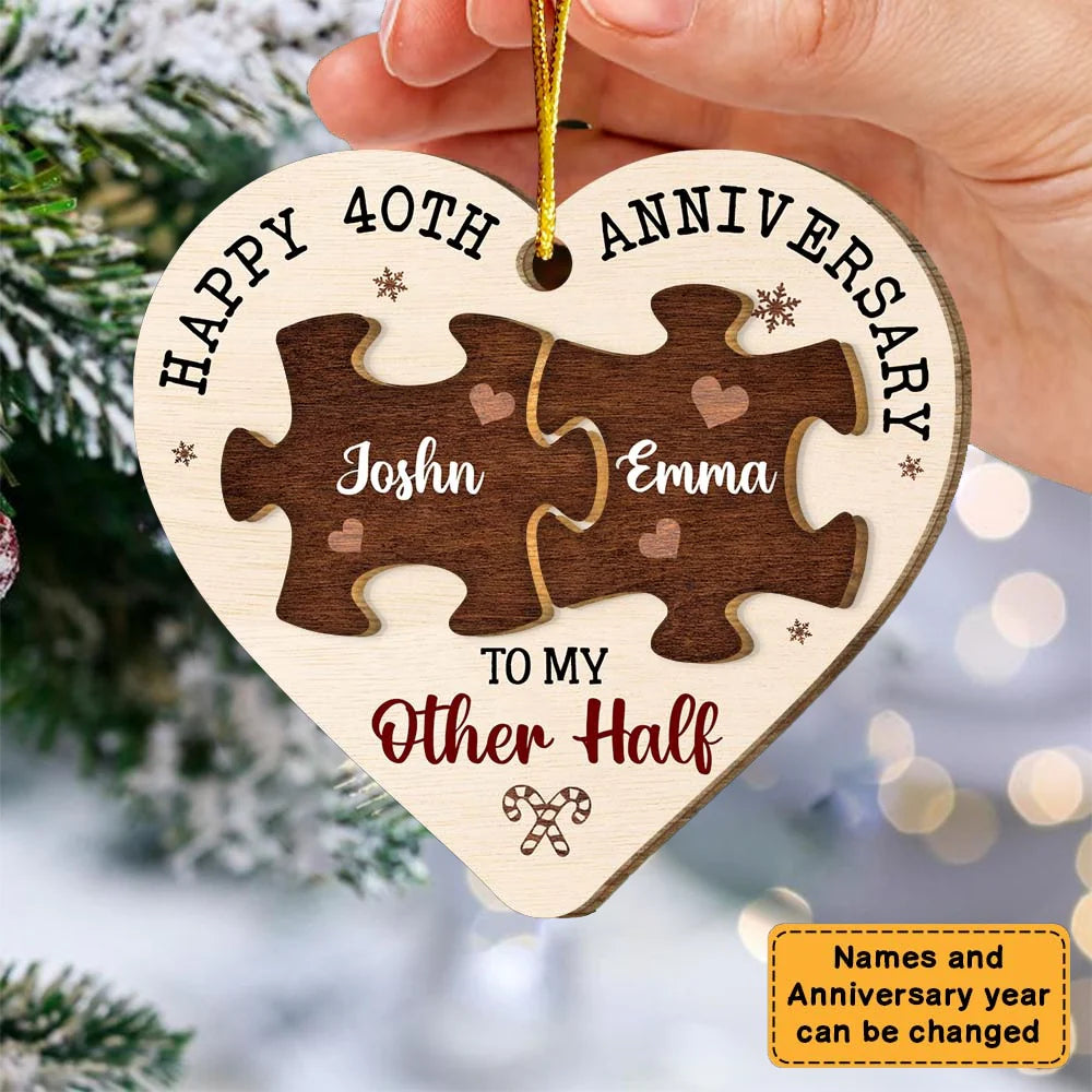 Custom 40Th Anniversary Ornament personalization view for Wife