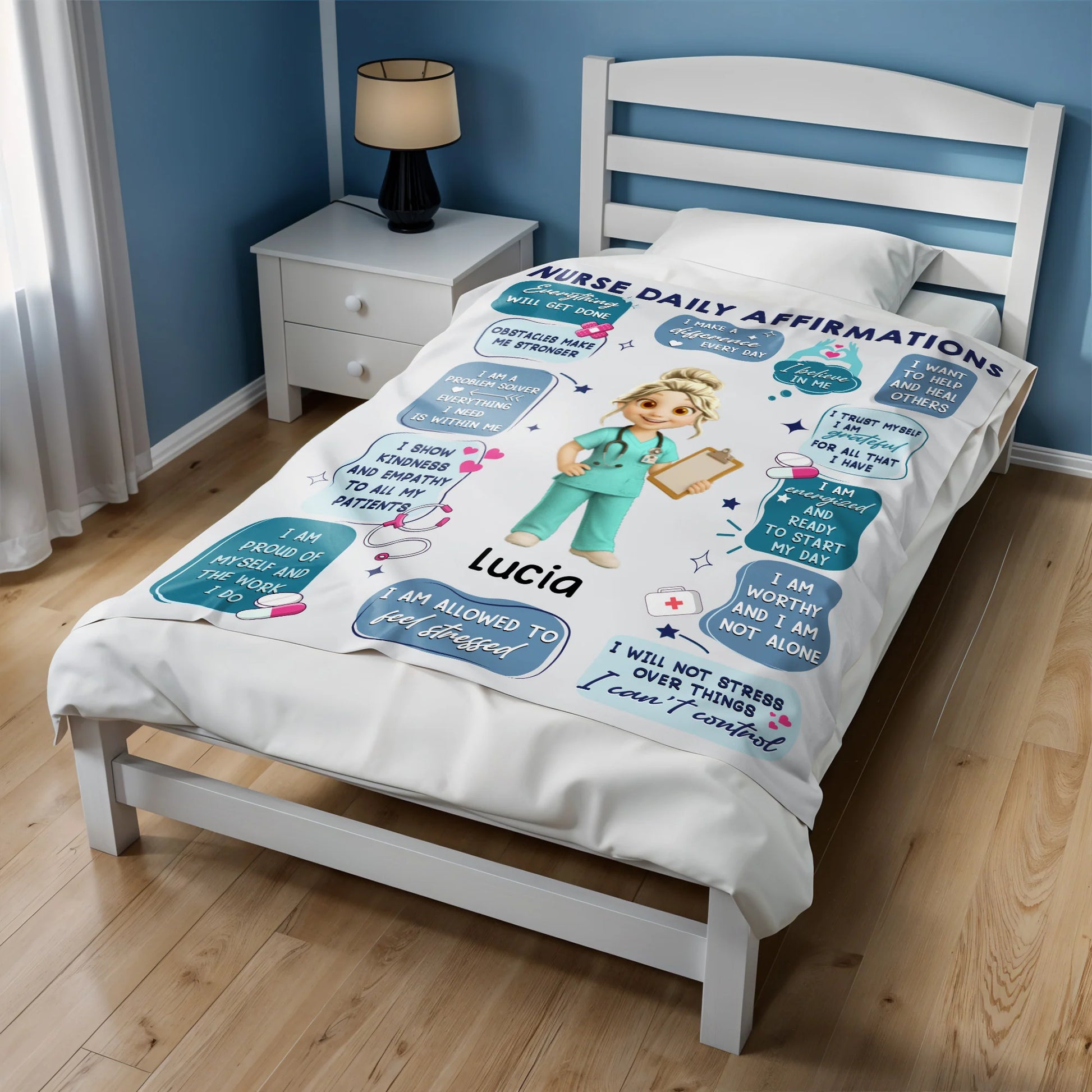 Personalized nurse blanket with daily affirmations design for healthcare workers gift image 8