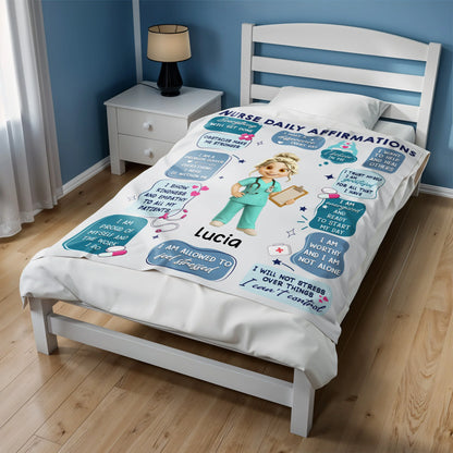 Personalized nurse blanket with daily affirmations design for healthcare workers gift image 8