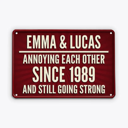 Custom Couples Anniversary Metal Sign for Couples with personalized design details for meaningful gifting