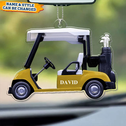 Custom Golf Cart Ornament personalization view for Dad