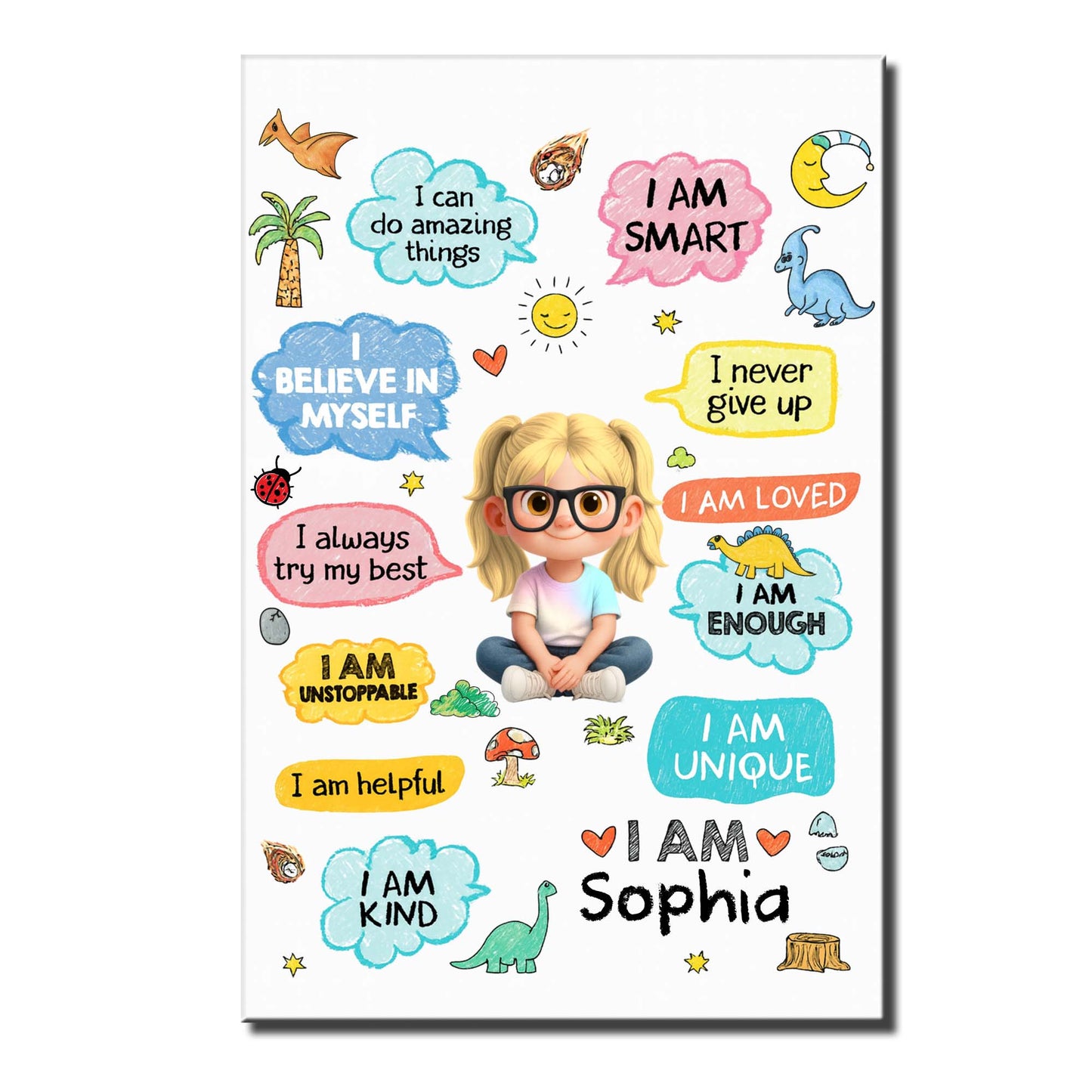 Personalized Kid Affirmations Poster for Kids/Babies with personalized design details for meaningful gifting image 9