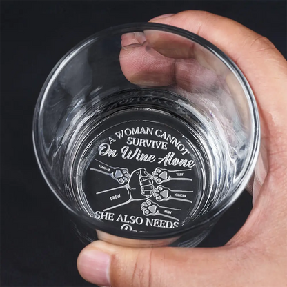 Tumbler material and size view - Custom Dog Dad Engraved Whiskey Glass