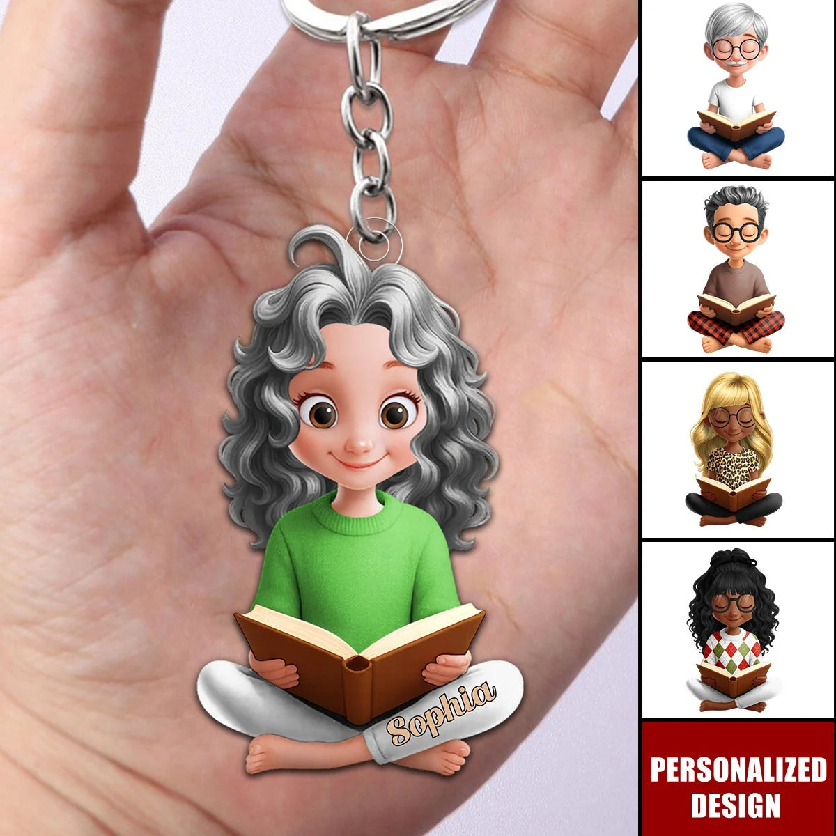 Just A Girl Who Loves Reading Personalized Acrylic Keychain - Custom Gift for Readers