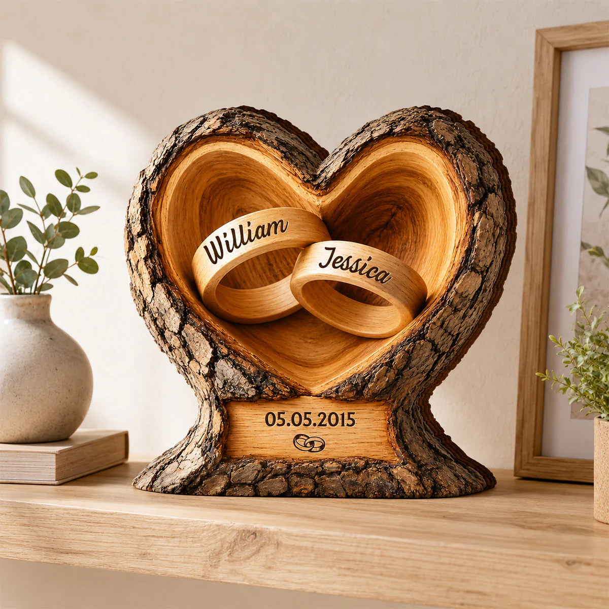 Custom Couple Wooden Plaque for Couples with personalized design details for meaningful gifting