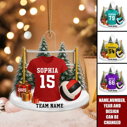 Personalized Volleyball Player Uniform Acrylic Ornament - Custom Christmas Keepsake Gift for Athlete