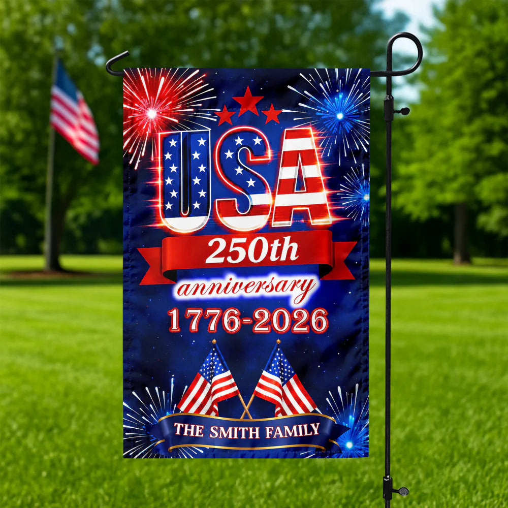 Custom Usa 250Th Anniversary Garden Flag for Family with personalized design details for meaningful gifting image 8