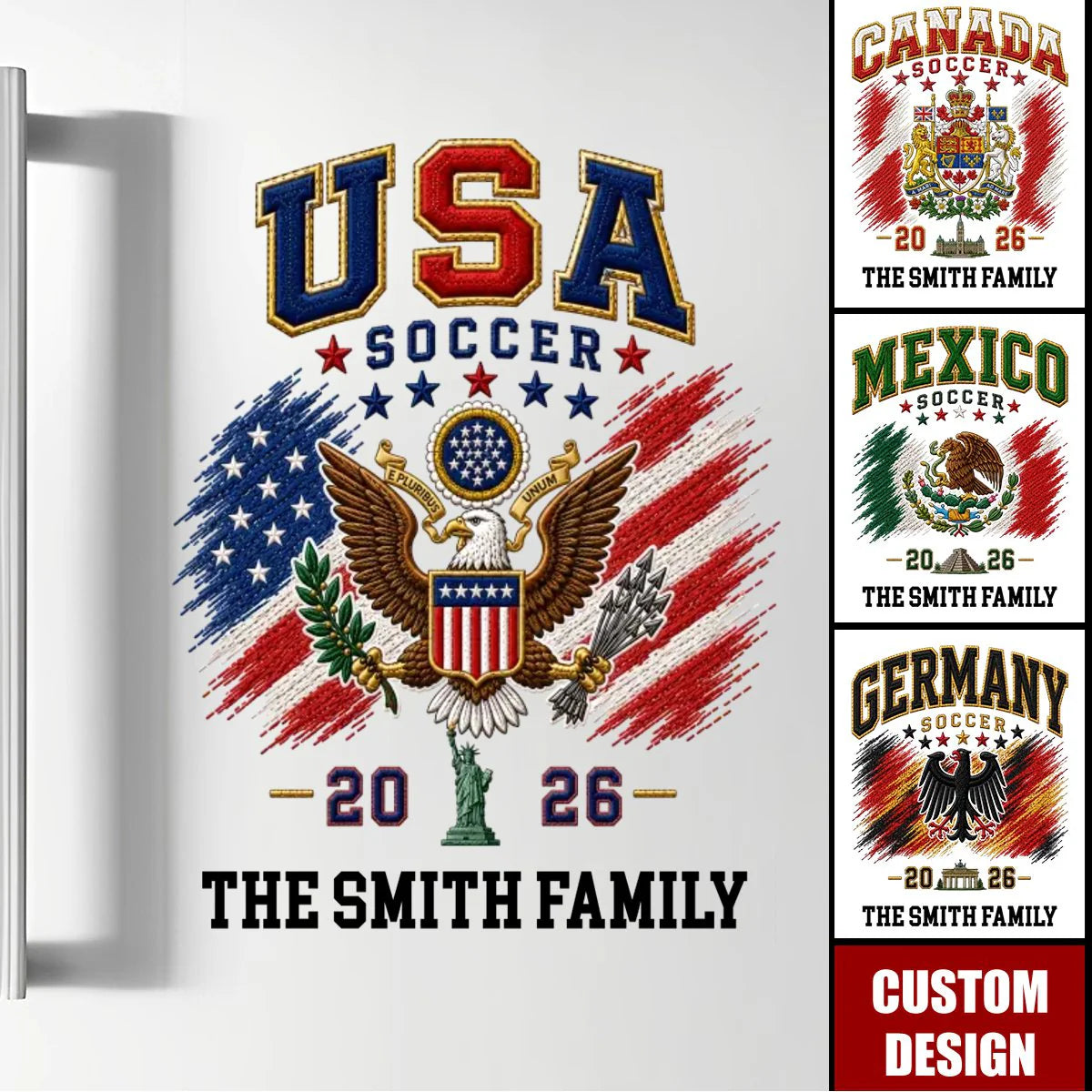 Custom Usa Soccer 2026 Car Decal personalization view for Dad