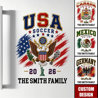 Custom Usa Soccer 2026 Car Decal personalization view for Dad