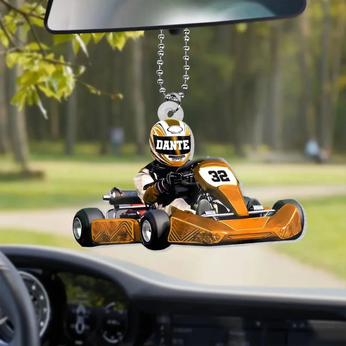 Go Kart Racing Driver Personalized Acrylic Ornament - Custom Christmas Gift Keepsake for Son Dad Racer
