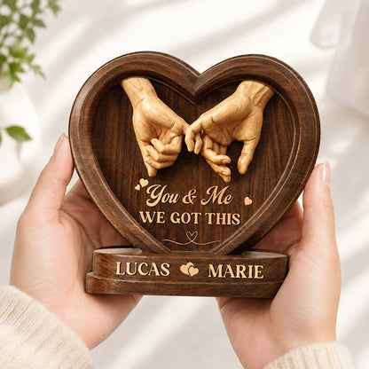 Plaque material and size view - Custom Couples Wooden Plaque