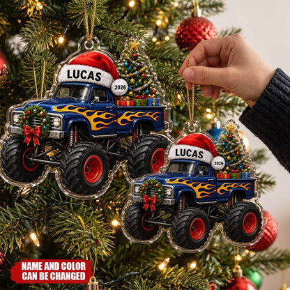 Custom Monster Truck Christmas Ornament - Personalized Acrylic Holiday Keepsake