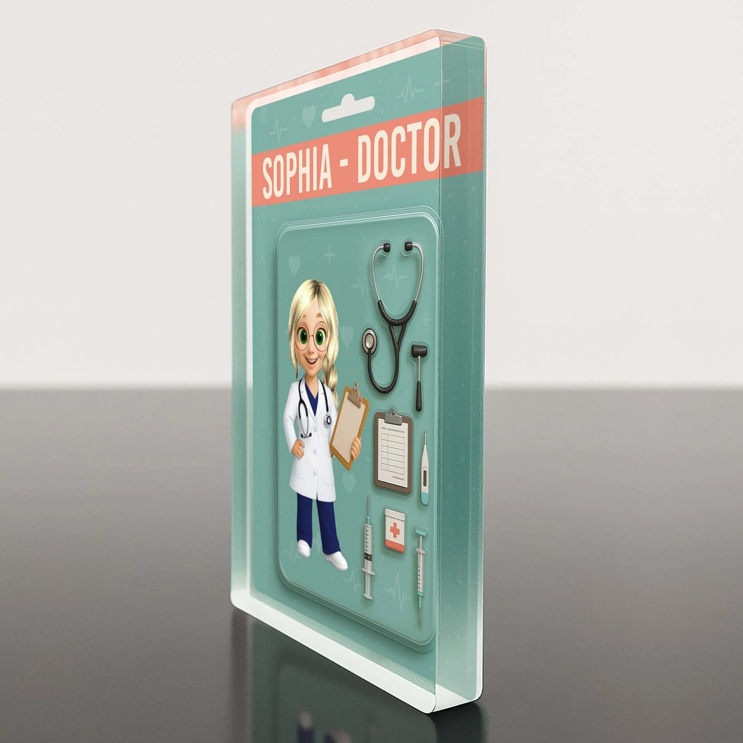 Plaque material and size view - Personalized Doctor Acrylic Plaque