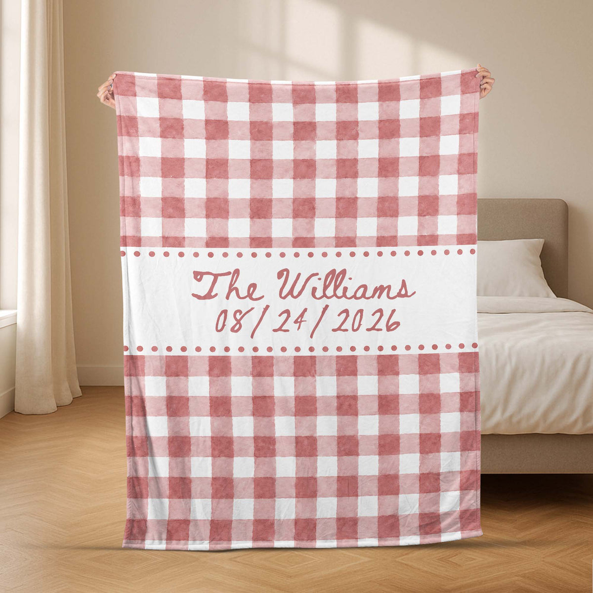 Custom Family Name and Date Blanket - Personalized Keepsake Gift for Couples & New Home