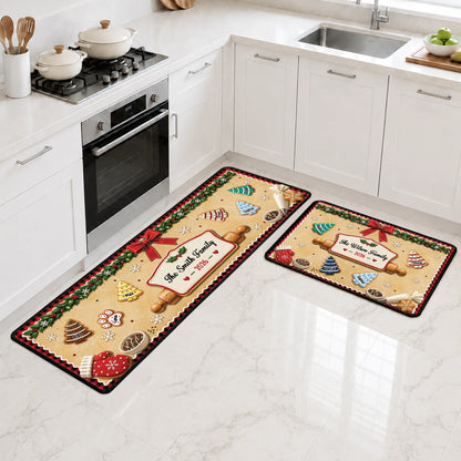 Christmas Cookies Personalized Kitchen Runner Rug - Holiday Decor Gift for Family