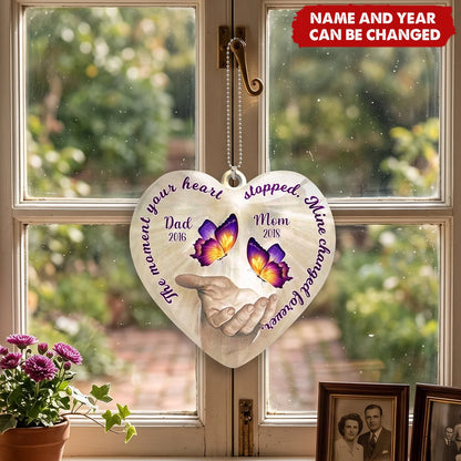 "The Moment Your Heart Stopped" Personalized Memorial Ornament - Sympathy Gift for Family