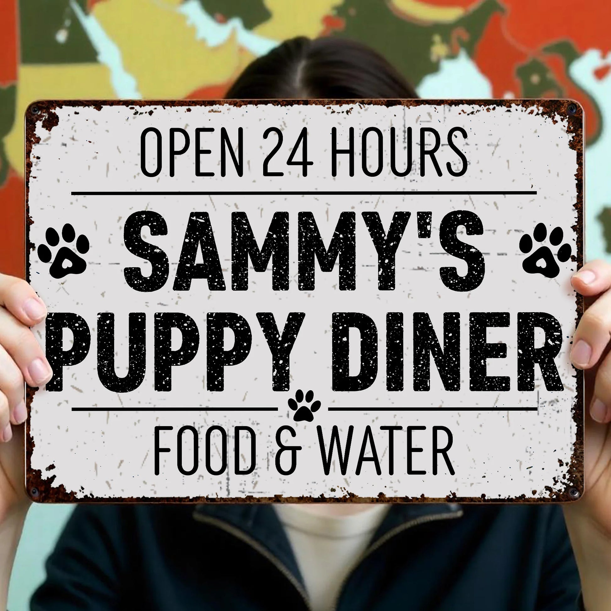 Personalized Dog Mom Metal Sign personalization view for Dog Lovers