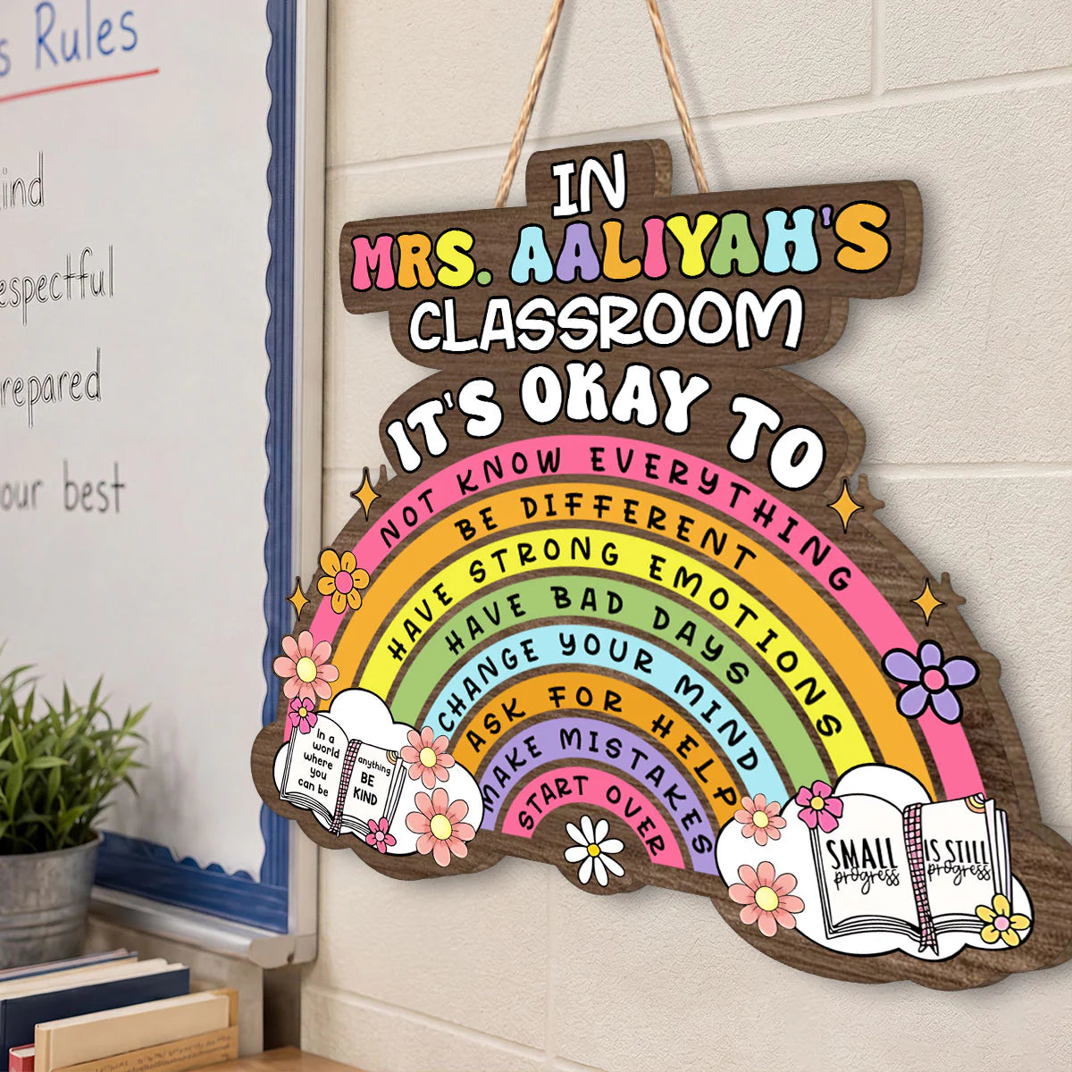 Wood Sign detail view for Teacher