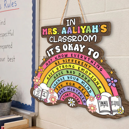 Wood Sign detail view for Teacher