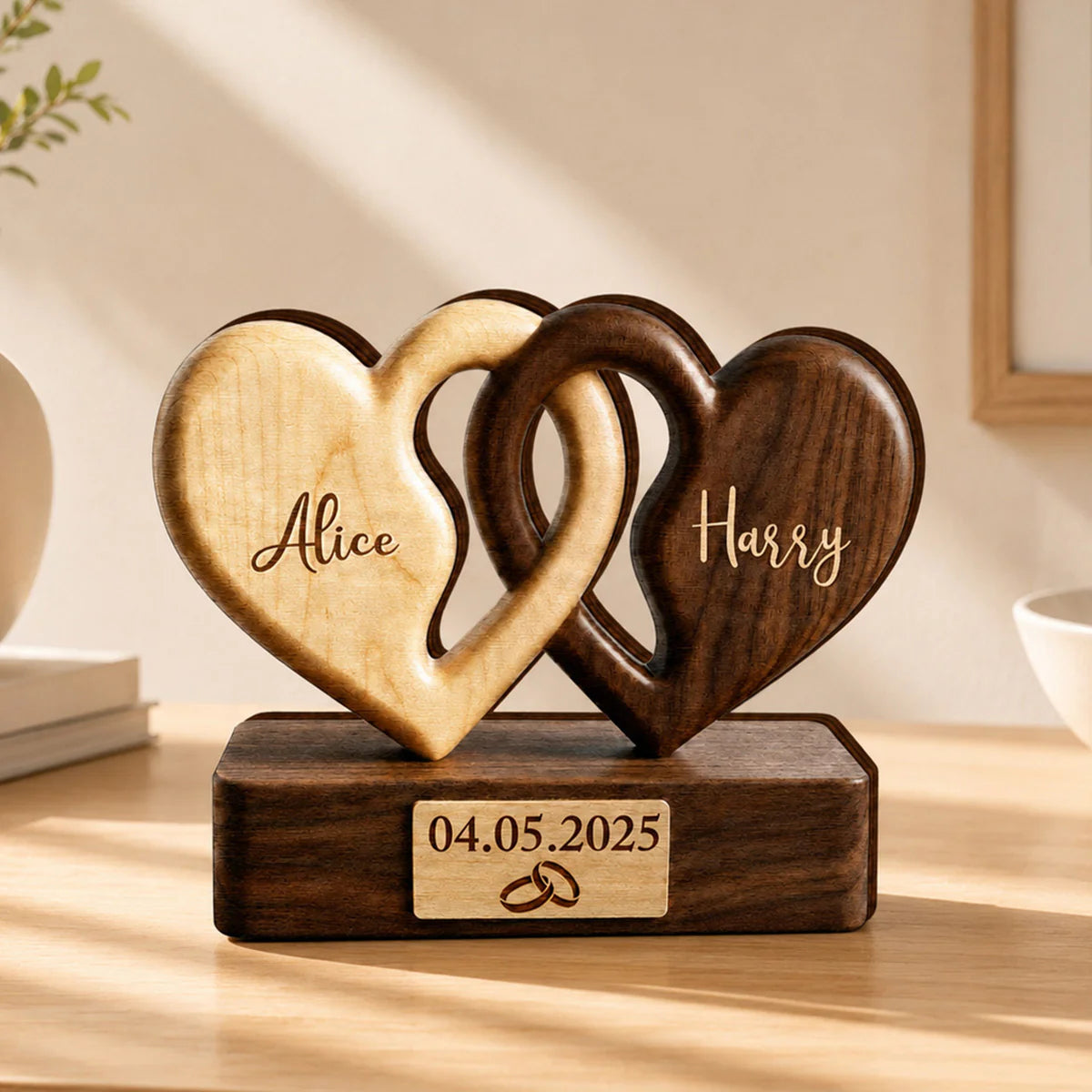 Custom Couple Anniversary Plaque for Wife with personalized design details for meaningful gifting