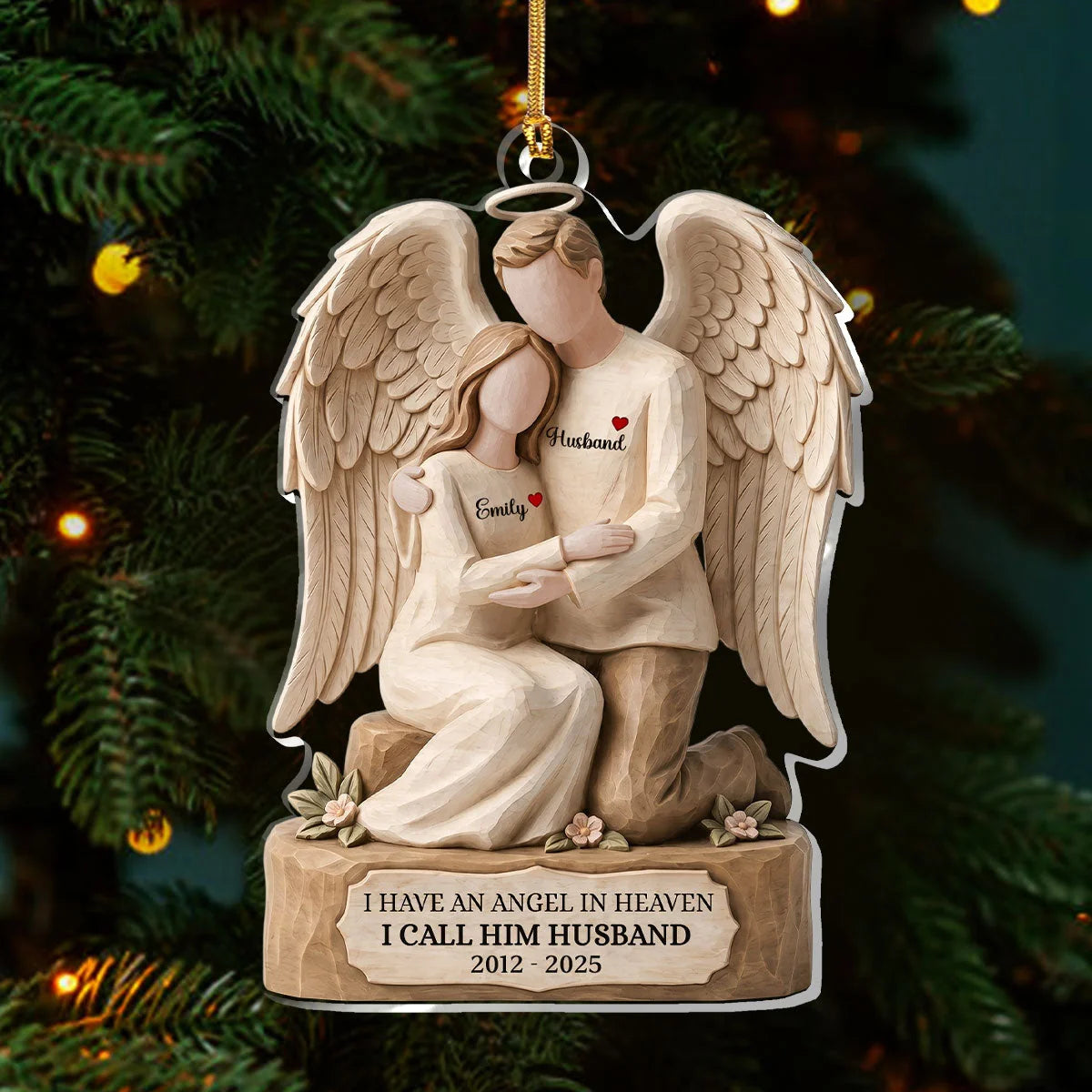 I Have an Angel in Heaven Personalized Acrylic Ornament - Custom Memorial Keepsake Gift