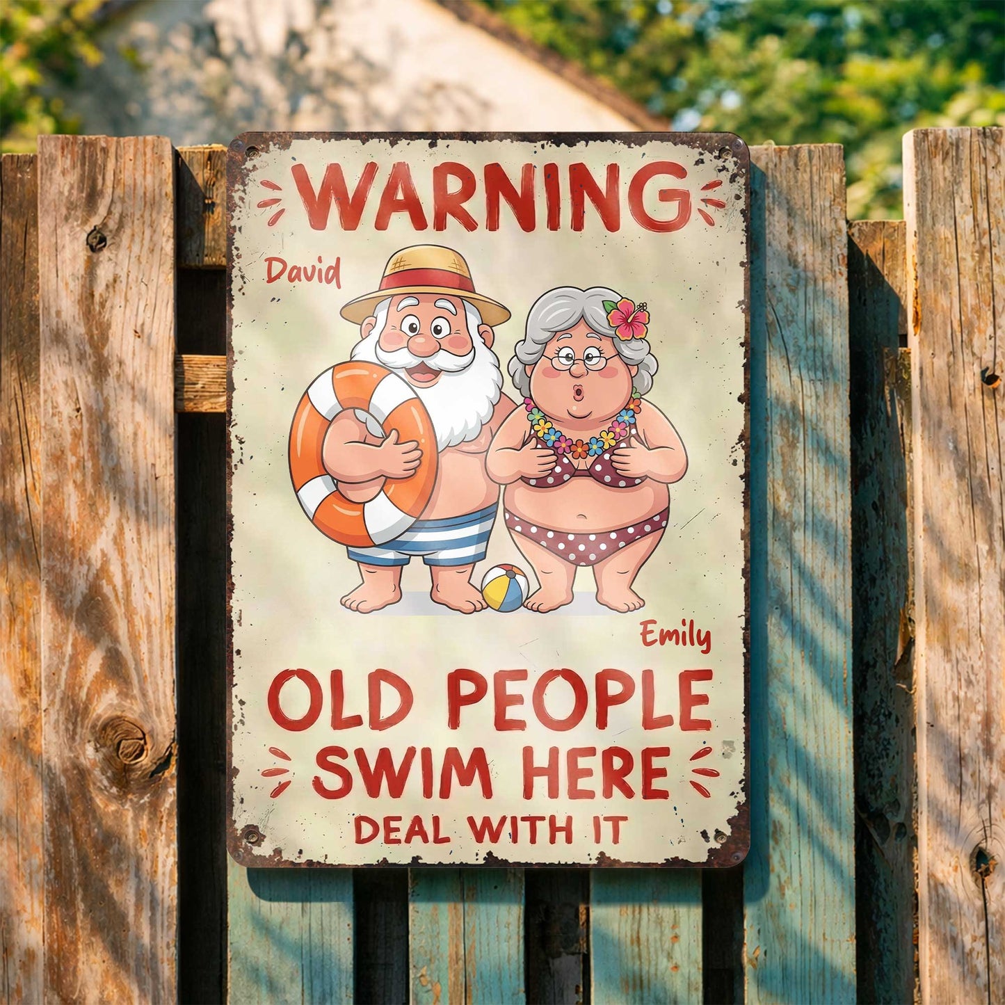 Personalized Metal Sign For Pool for Grandma with personalized design details for meaningful gifting image 7