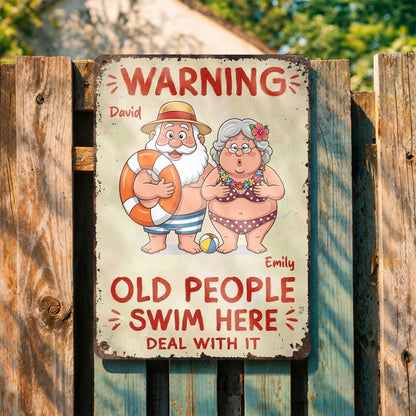 Personalized Metal Sign For Pool for Grandma with personalized design details for meaningful gifting image 7