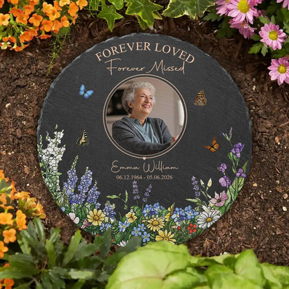 Forever Loved Forever Missed - Personalized Memorial Garden Stone Keepsake