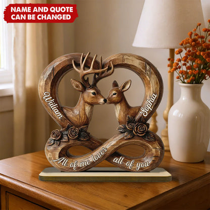 Custom Infinity Deer Couple Plaque personalization view for Couples