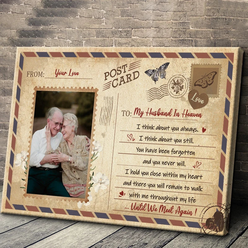Until We Meet Again Personalized Memorial Canvas / Poster - Custom Wall Art Photo Gift To My Husband In Heaven