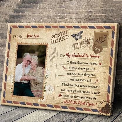 Until We Meet Again Personalized Memorial Canvas / Poster - Custom Wall Art Photo Gift To My Husband In Heaven