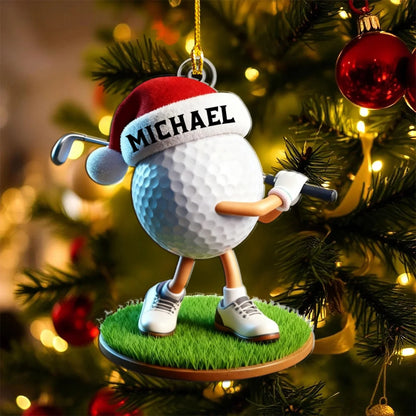 Custom Name Golf Ornament - Personalized Christmas Keepsake Gift for Golfers