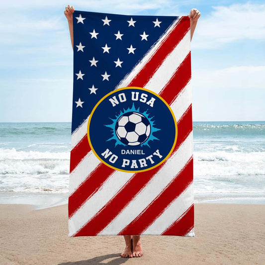 Custom Soccer Beach Towel personalization view for Yourself