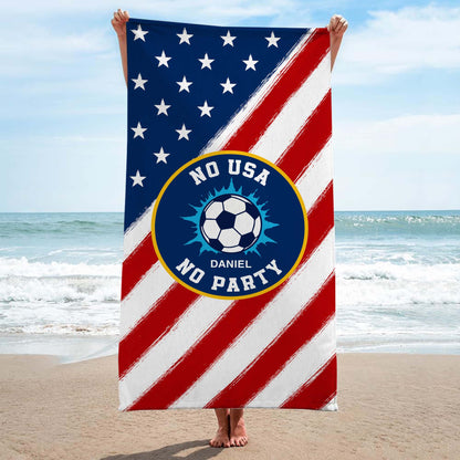 Custom Soccer Beach Towel personalization view for Yourself