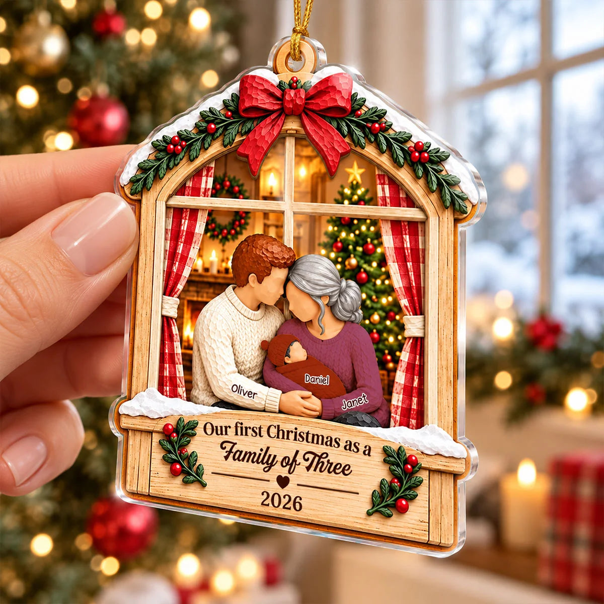 Custom Home for Our First Christmas - Personalized Acrylic Ornament - Christmas Gift for New Mom New Dad 573b475b-f589-49dd-9529-3ba1c53e8b49-3.jpg