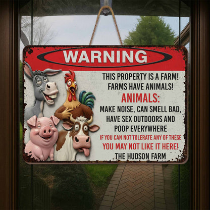 Wood Sign material and size view - Personalized Funny Farm Wood Sign