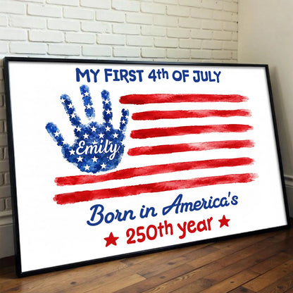 Personalized Baby First 4Th Of July Canvas Print personalization view for New Mom / Expecting Mom