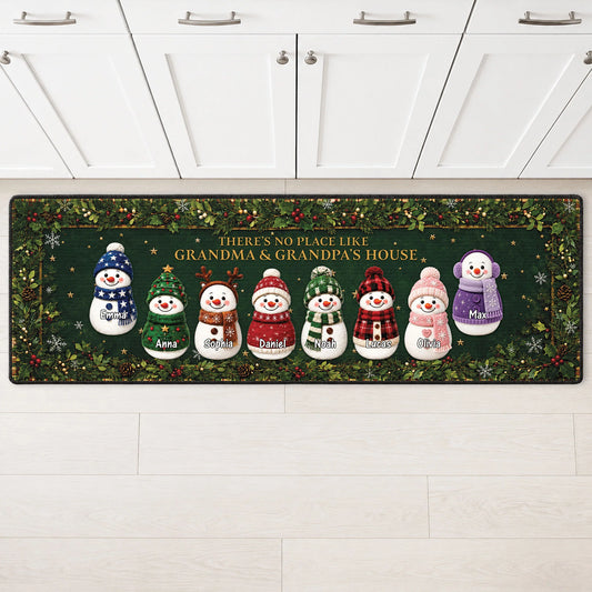 There's No Place Like Grandma & Grandpa's House - Custom Grandparents Christmas Runner Rug