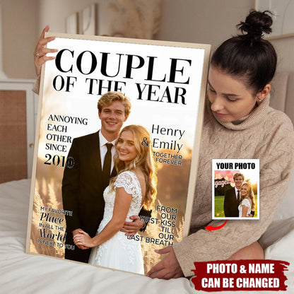 Couple Of The Year Custom Photo Canvas / Poster - Personalized Anniversary Gift for Husband Wife