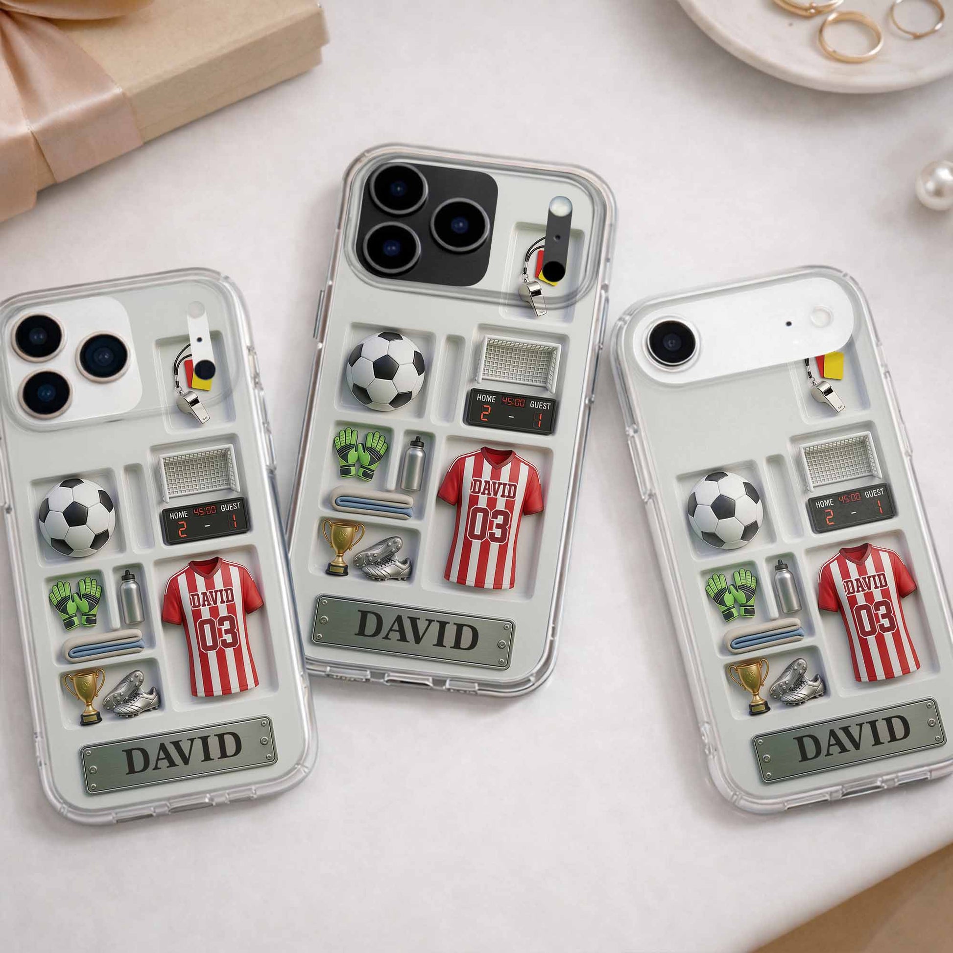 Score Your Goals Personalized Soccer Clear Phone Case - Custom Gift for Sports Fans & Players