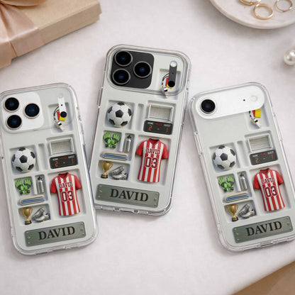 Score Your Goals Personalized Soccer Clear Phone Case - Custom Gift for Sports Fans & Players