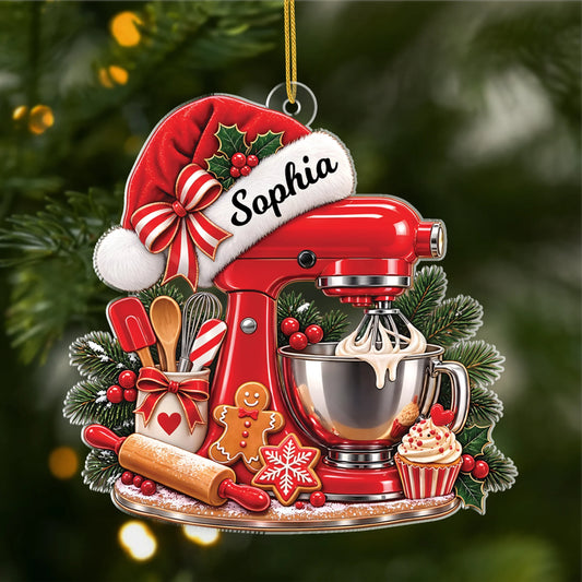 Christmas Mixer Personalized Acrylic Ornament - Custom Holiday Keepsake for Baking Lovers