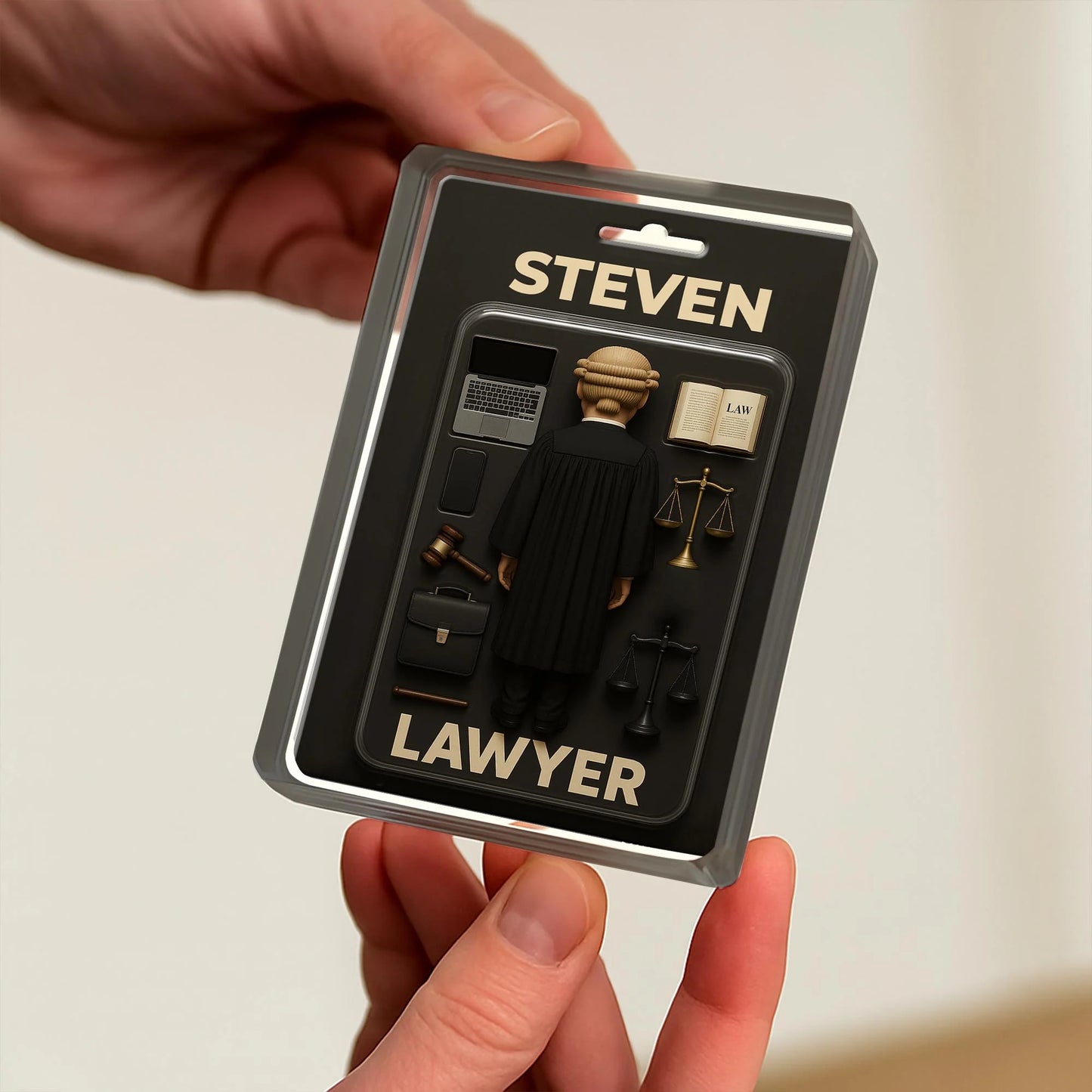 Personalized lawyer acrylic plaque featuring custom name, gavel, and scales of justice for attorney desk decor image 7
