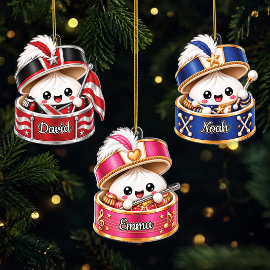 Cute Marching Band Dumpling Personalized Acrylic Ornament - Christmas Keepsake for Band Kids